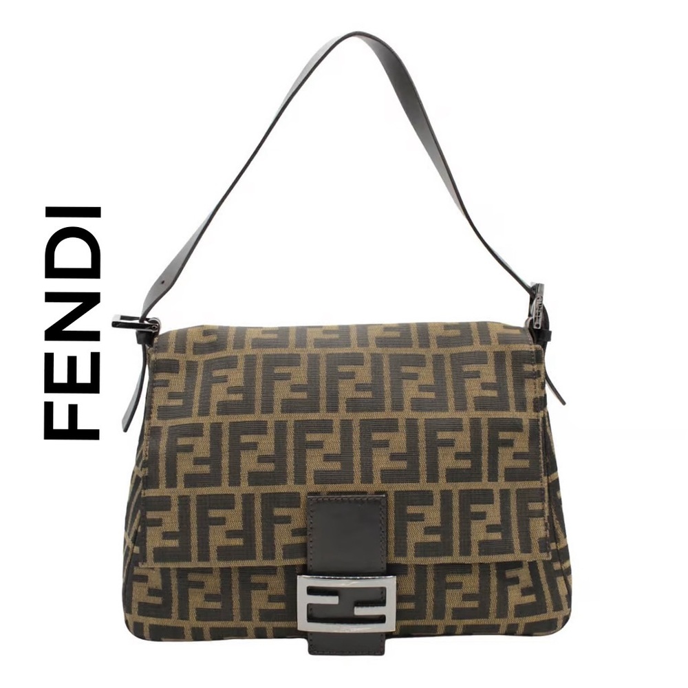 FENDI MAMA FOREVER ZUCCA CANVAS SHOULDER BAG BUM BAG EUC